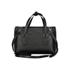 Black Mario Valentino Donna Poliuretano bag with sleek design and silver hardware, featuring a structured shape and top handle.