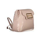 Mario Valentino Rosa polyurethane women's backpack with adjustable straps, featuring a stylish design and spacious interior.
