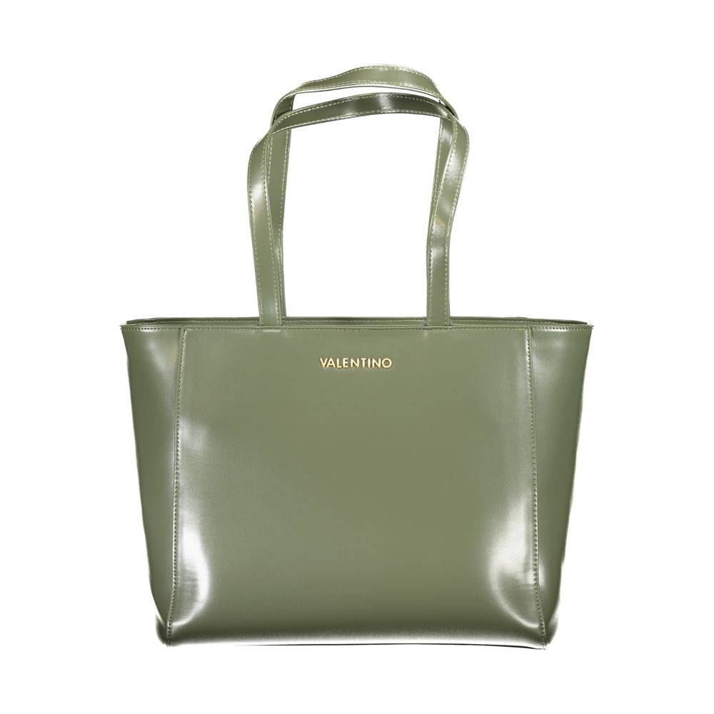 Mario Valentino Verde polyurethane women's bag with sleek design and top handle, stylish accessory for everyday use.