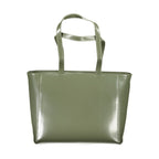 Mario Valentino Verde polyurethane women's bag with sleek design and top zipper closure.