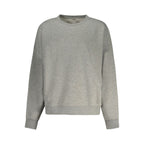 Guess Jeans gray polyester women's sweatshirt with a relaxed fit and ribbed cuffs, featuring a classic crew neckline.
