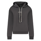 Black cotton women's sweatshirt from Guess Jeans with a relaxed fit and casual style, featuring the Guess logo on the front.