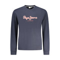 Pepe Jeans blue cotton men's sweatshirt with round neckline and long sleeves, casual style, shown on a plain background.