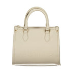 Mario Valentino beige polyurethane women's bag with top handles and sleek design, perfect for casual or elegant outfits.