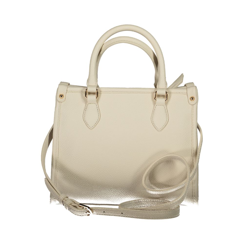 Mario Valentino beige polyurethane women's bag with stylish design and adjustable strap, featuring sleek appearance and spacious interior.