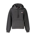 Black cotton women's sweatshirt by Tommy Hilfiger, featuring a casual fit and classic logo detail.