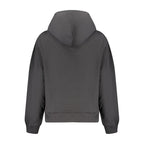 Black cotton women's sweatshirt by Tommy Hilfiger with a classic logo and comfortable fit, displayed on a plain background.