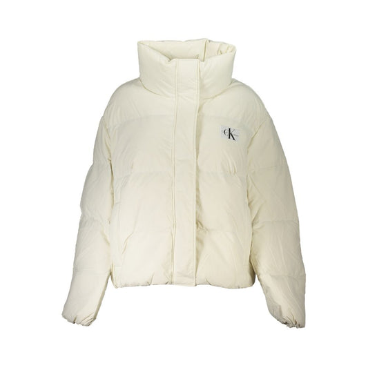 Calvin Klein White Polyamide Jackets & Coat Calvin Klein