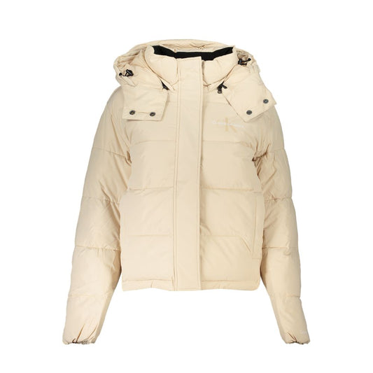 Calvin Klein Beige Polyester Jackets & Coat Calvin Klein