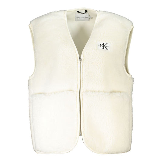 Calvin Klein White Polyester Jackets & Coat Calvin Klein