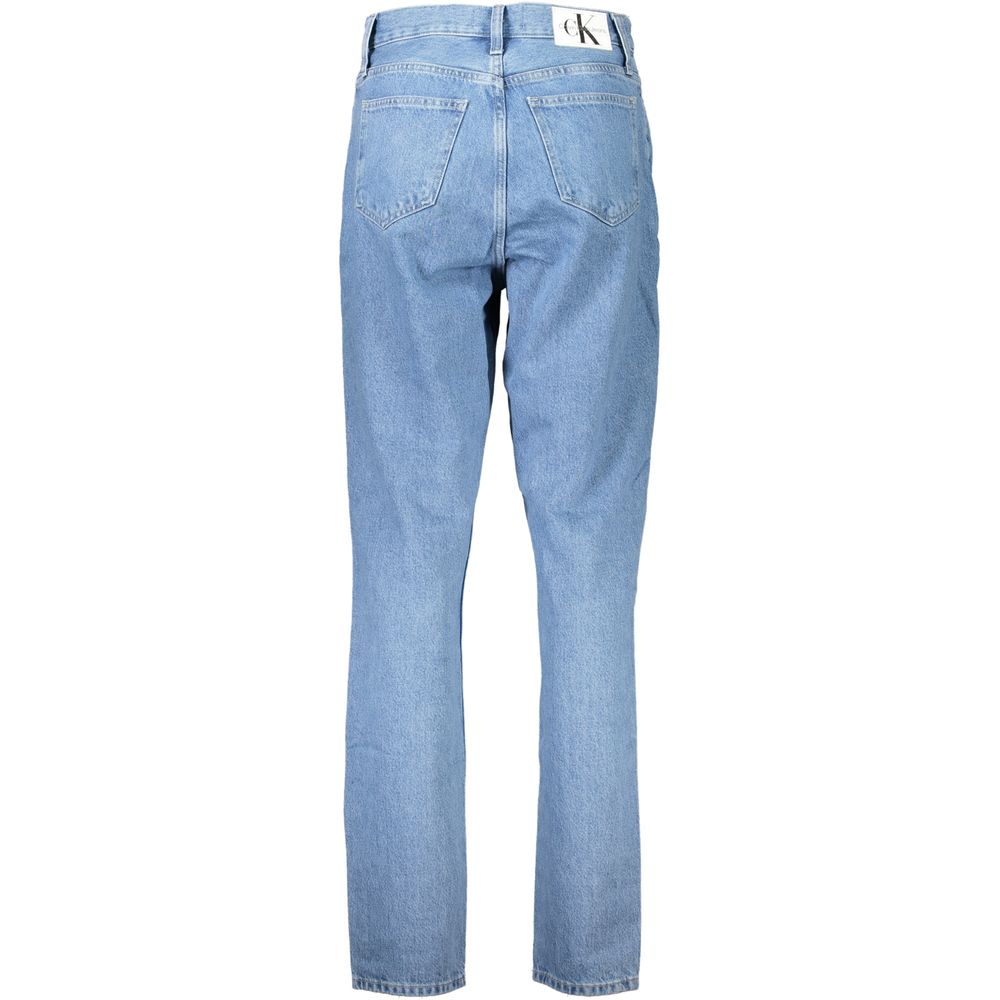 Calvin Klein Azzurro cotton women’s jeans with a classic fit, featuring belt loops and five-pocket design.
