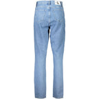 Calvin Klein Azzurro cotton women’s jeans with a classic fit, featuring belt loops and five-pocket design.