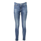 Tommy Hilfiger Nero cotton women's leggings displayed on a model, featuring a fitted silhouette and classic black color.