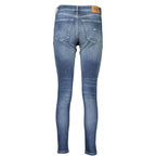 Tommy Hilfiger Nero cotton women's leggings showing a close-up of the black fabric and waistband with logo detail.