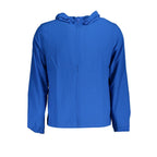 Calvin Klein men's blue polyester sports jacket with a zip front and athletic fit, ideal for activewear and casual outings.