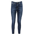 Calvin Klein Blu cotton women's jeans with classic five-pocket design and straight-leg fit, displayed flat on a neutral background.
