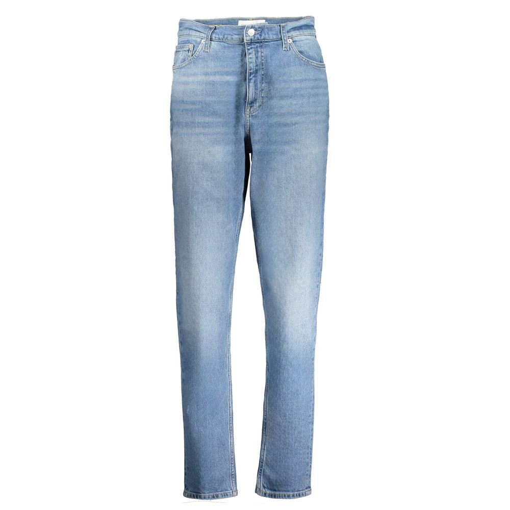 Calvin Klein Azzurro cotton women's jeans featuring a classic fit and light blue denim fabric.