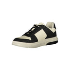 Black Tommy Hilfiger men's sneaker made of polyester, featuring a sporty design and stylish laces.