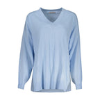Guess Jeans women's blue acrylic sweater with a cozy, fitted design featuring a round neckline and long sleeves.