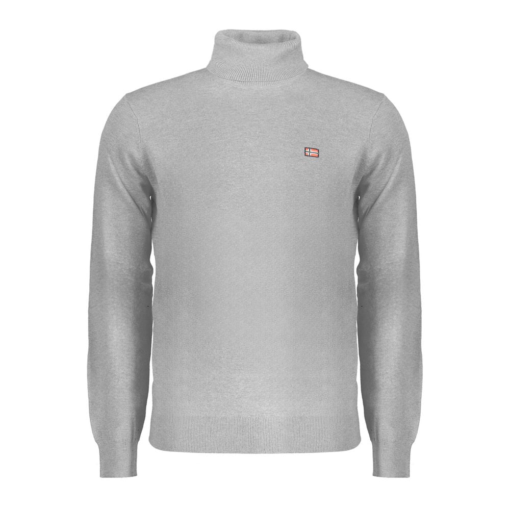 Norway 1963 gray men's sweater made of polyamide, featuring a classic crew neck and ribbed cuffs.