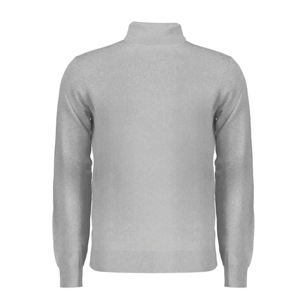 Norway 1963 gray polyamide men's sweater featuring a classic crew neck and ribbed cuffs, displayed on a neutral background.