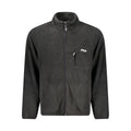 Fila Nero men's polyester jacket, black lightweight outerwear with zip closure and adjustable hood, designed for casual wear.