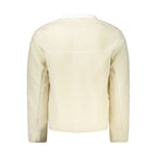 Napapijri Bianco men's polyester jacket with a high collar and zip-front, shown hanging on a hanger against a neutral background.