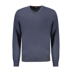 Hugo Boss men's long-sleeved T-shirt in blue cotton, featuring a crew neck and slim fit style.