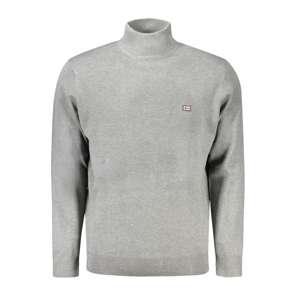 Norway 1963 men's gray sweater made of polyamide, featuring a classic knit design and crew neck style.