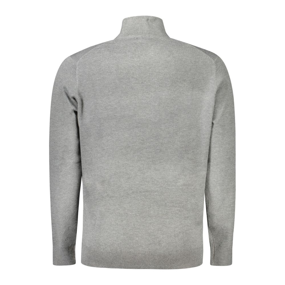 Norway 1963 men's gray polyamide sweater with a classic fit and textured knit pattern, displayed on a plain background.