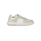 Tommy Hilfiger white leather women's sneaker with sleek design and lace-up closure, casual footwear for everyday wear.