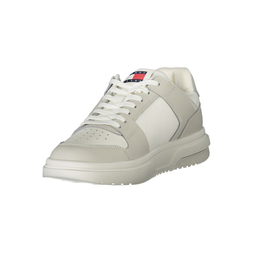 White leather women's sneaker by Tommy Hilfiger with a clean design and logo detail.