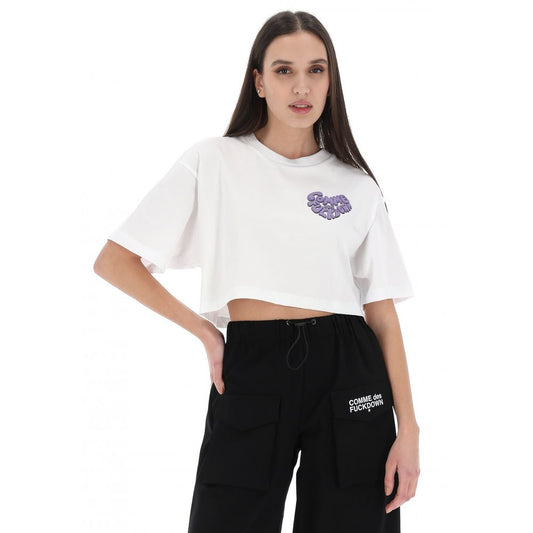 Comme Des Fuckdown White Cotton Women T-Shirt