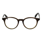 Brown plastic Yohji Yamamoto glasses frames with sleek design and clear lenses, showcasing modern eyewear style.