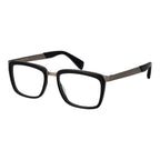 Yohji Yamamoto black acetate glasses frames with sleek, modern design and rectangular shape for stylish eyewear.