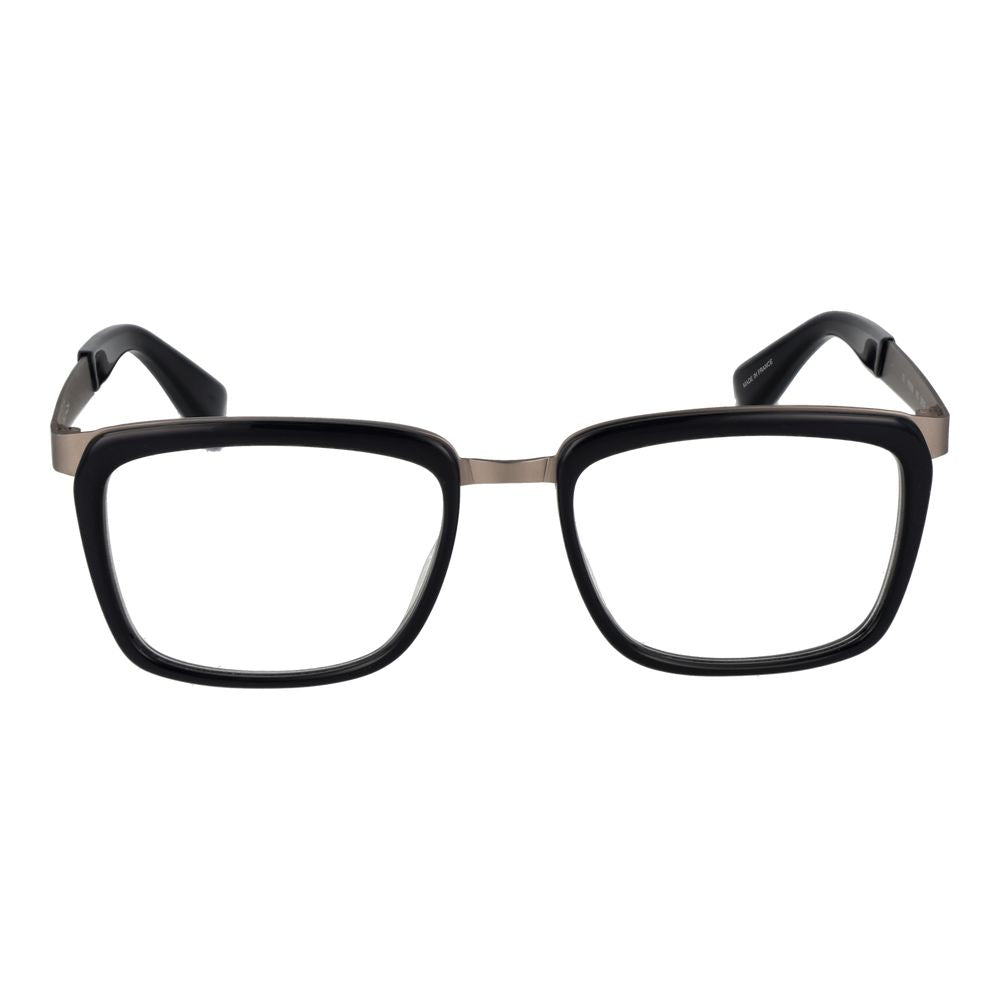 Yohji Yamamoto black acetate glasses frames with sleek, modern design and clear lenses, stylish eyewear for contemporary fashion.