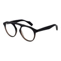 Yohji Yamamoto black plastic glasses frames with a sleek, modern design perfect for stylish eyewear.