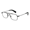 Yohji Yamamoto black metal glasses frames with sleek design and clear lenses, stylish eyewear for modern fashion.