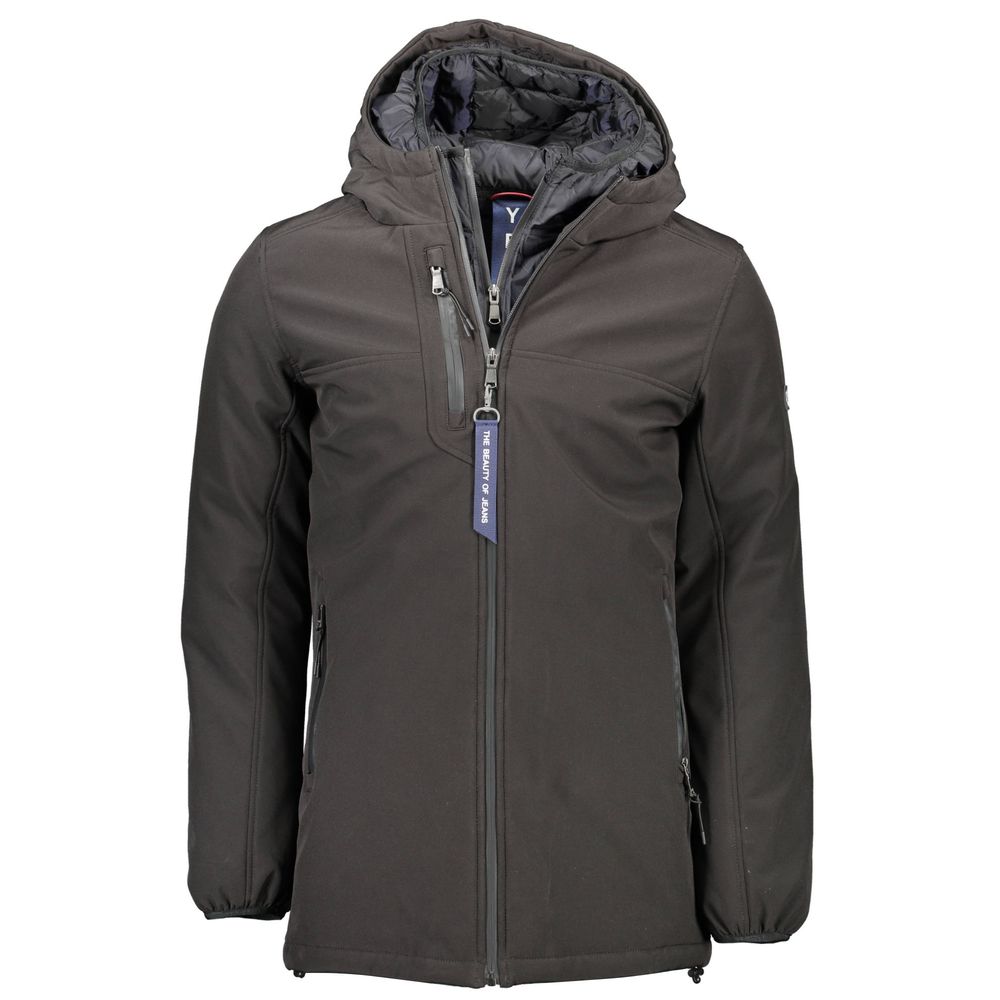 Yes Zee Black Polyester Jackets & Coat Yes Zee