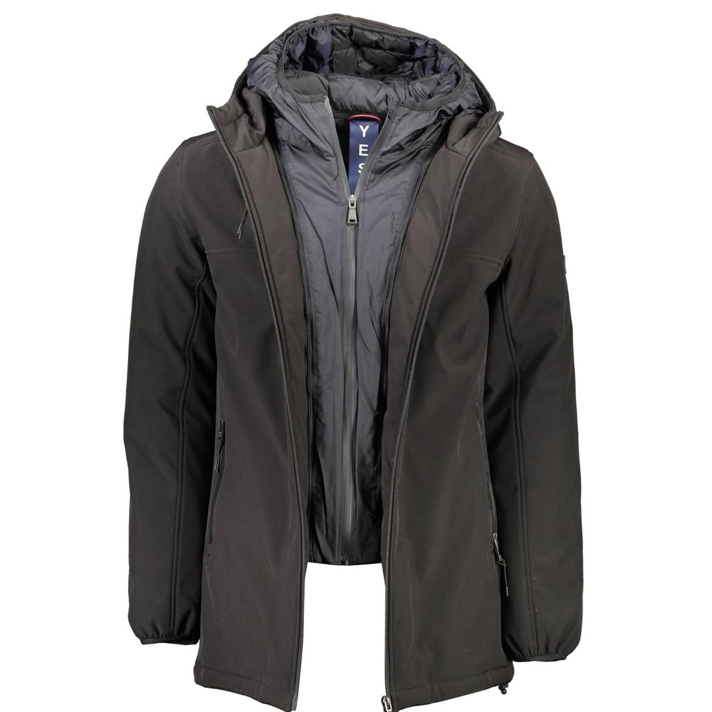 Yes Zee Black Polyester Jackets & Coat Yes Zee