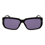 Guess black plastic sunglasses with rounded frames and dark lenses, stylish eyewear for sun protection.