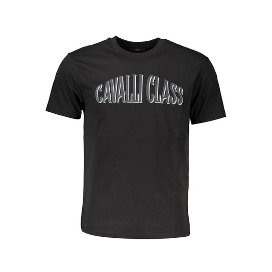 Cavalli Class Black Cotton T-Shirt Cavalli Class