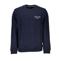 Tommy Hilfiger blue cotton men's sweatshirt with crew neck and long sleeves, featuring the brand logo on the chest.