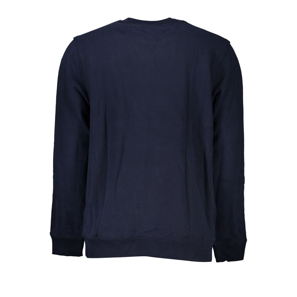 Tommy Hilfiger men's blue cotton sweatshirt with crew neck and long sleeves, casual style and logo detail.