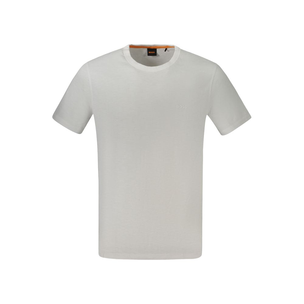 Hugo Boss White Cotton Mens T-Shirt Hugo Boss