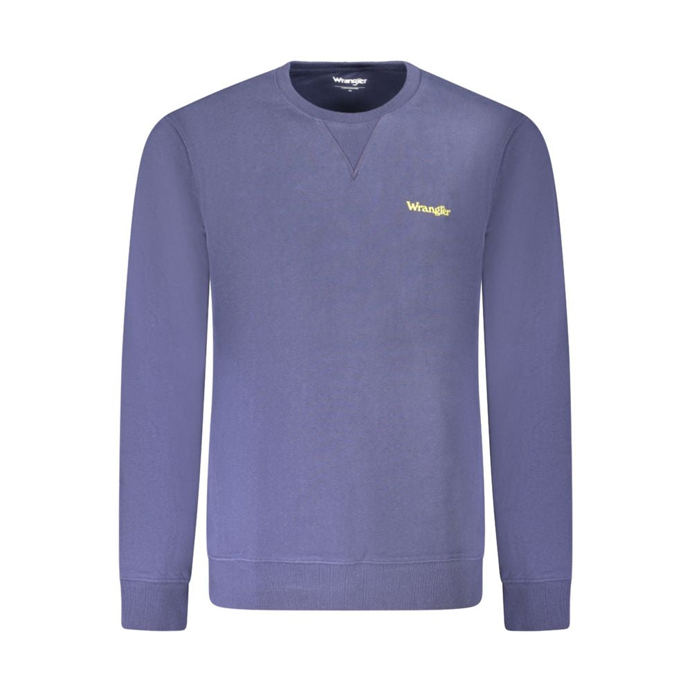 Wrangler men's blue cotton sweatshirt with a crew neck and long sleeves, casual style for everyday wear.