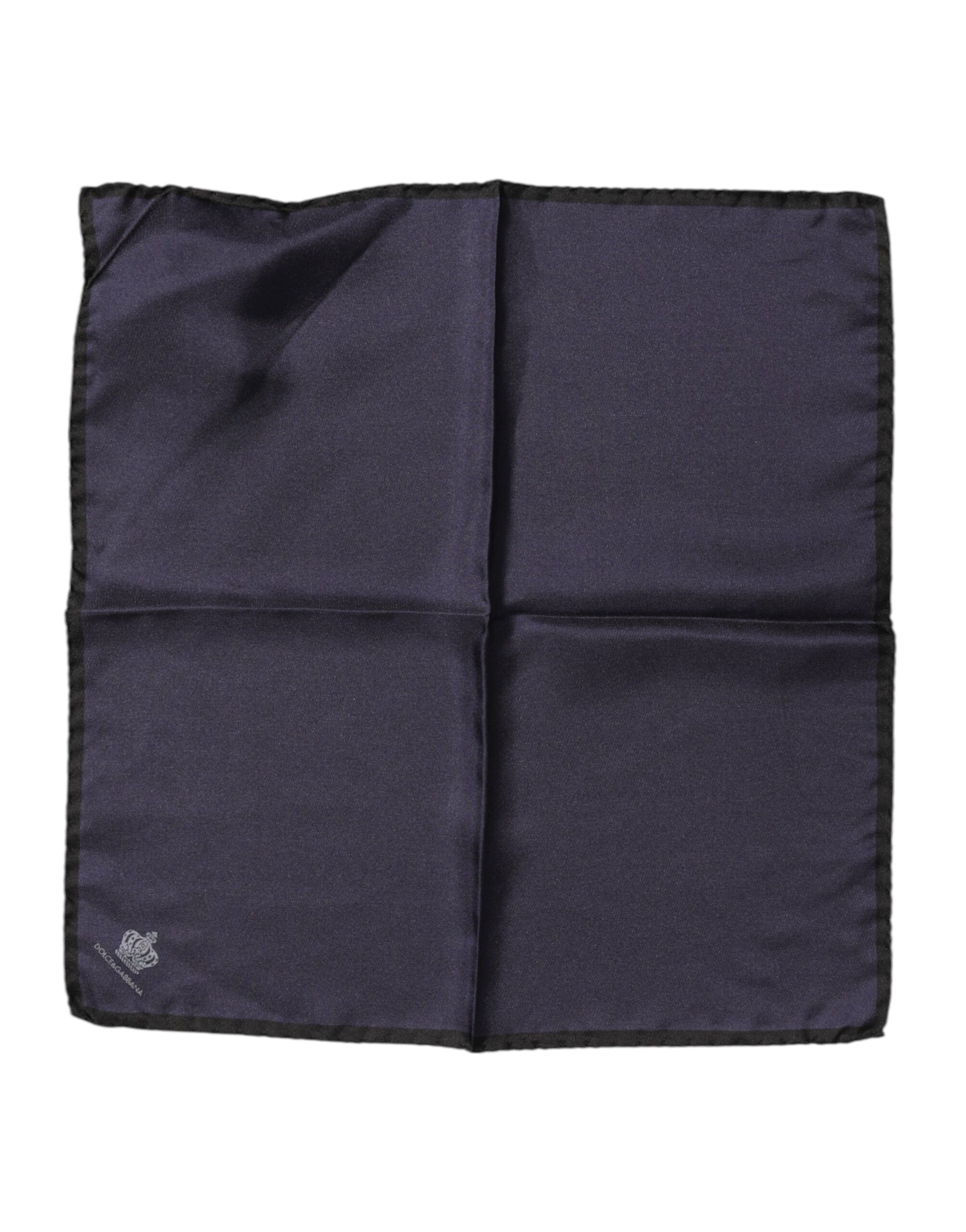 Dolce & Gabbana Blue DG Crown Silk Square Men Foulard Scarf Dolce & Gabbana