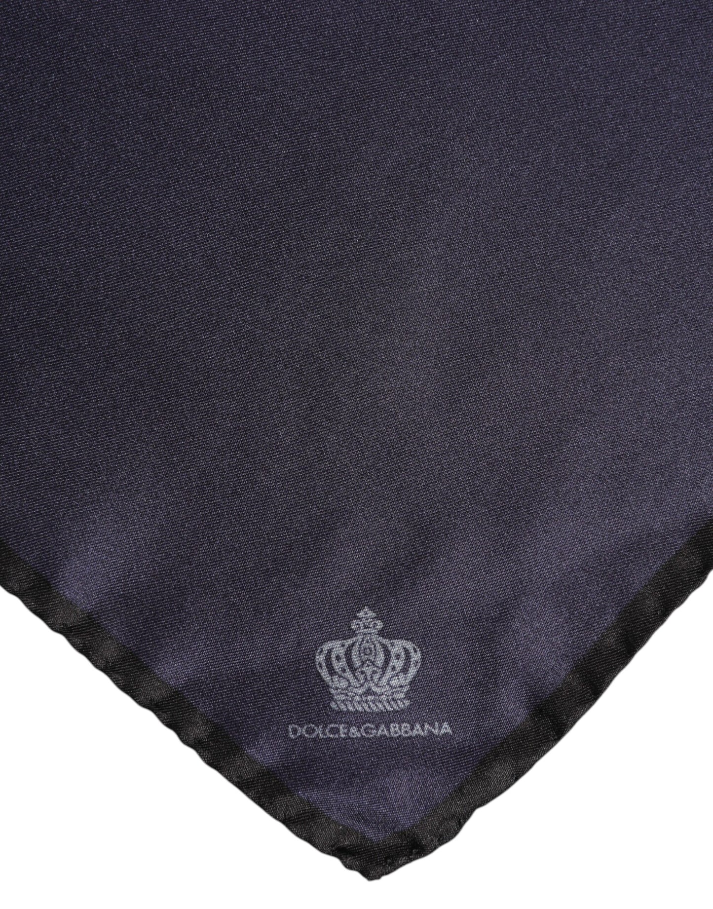 Dolce & Gabbana Blue DG Crown Silk Square Men Foulard Scarf Dolce & Gabbana