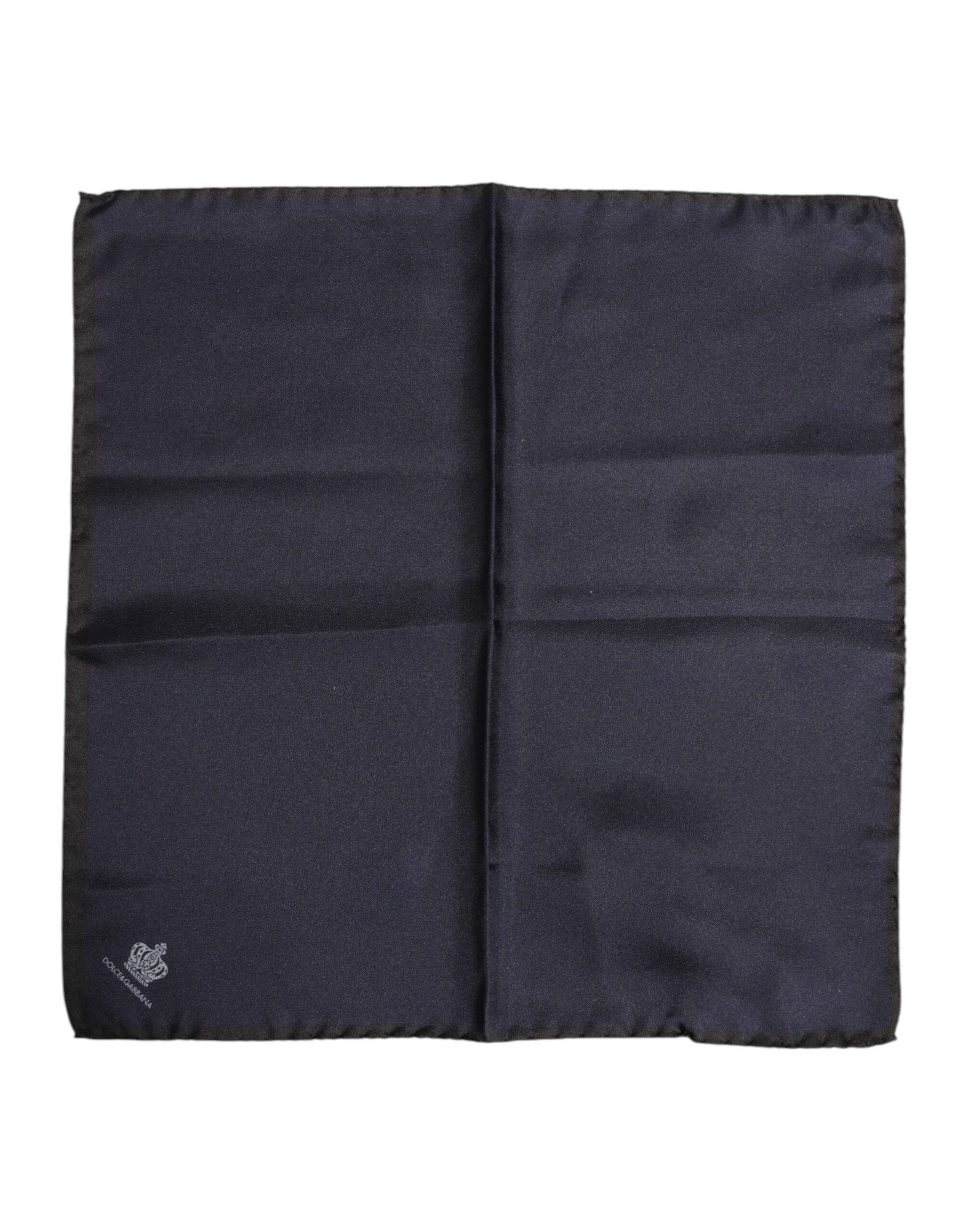 Dolce & Gabbana Blue DG Crown Silk Square Men Foulard Scarf Dolce & Gabbana