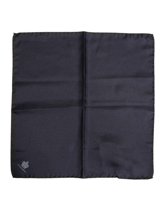 Dolce & Gabbana Blue DG Crown Silk Square Men Foulard Scarf Dolce & Gabbana